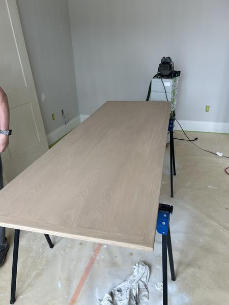 Stained white-oak tabletop, second angle